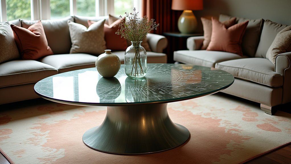 artistic oval glass tables