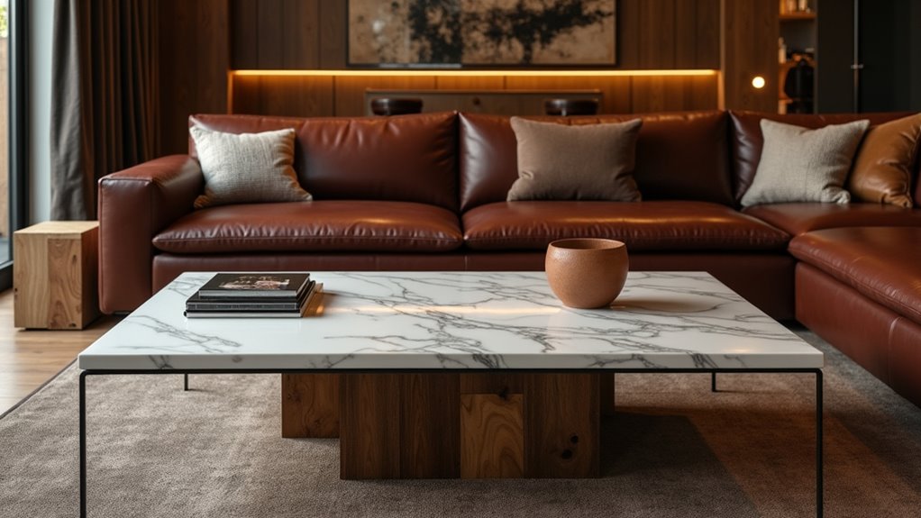 coffee tables for leather