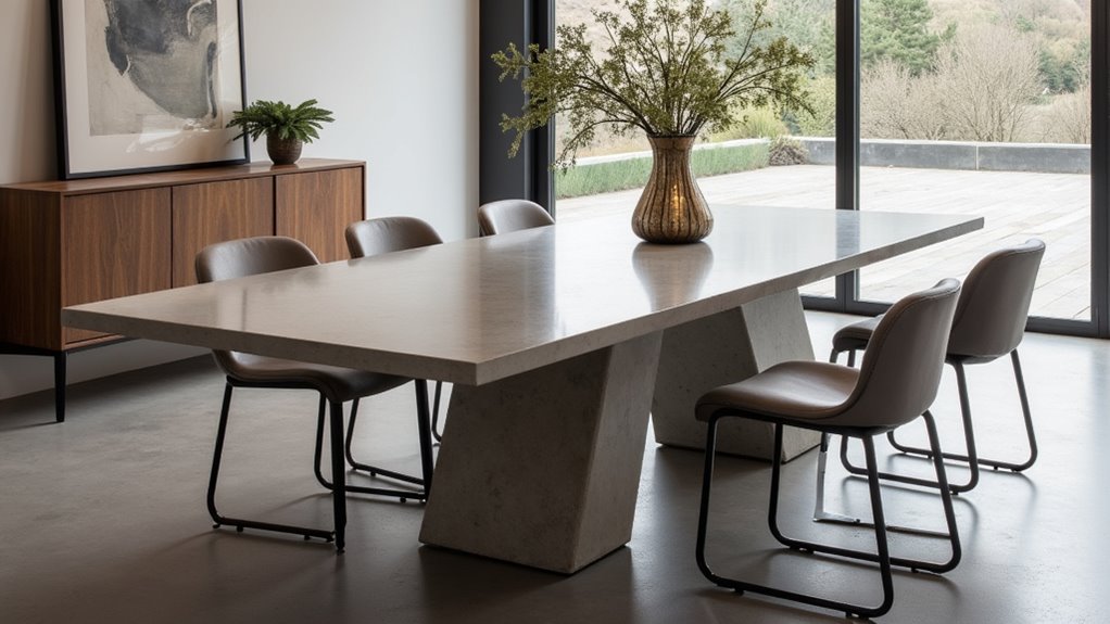concrete and reclaimed wood