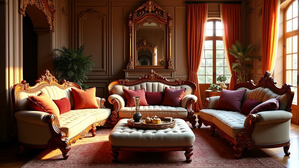 elegant luxury wood sofas