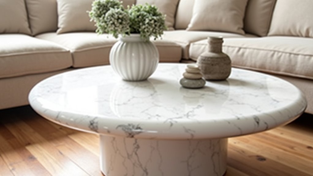 elegant minimalist marble table