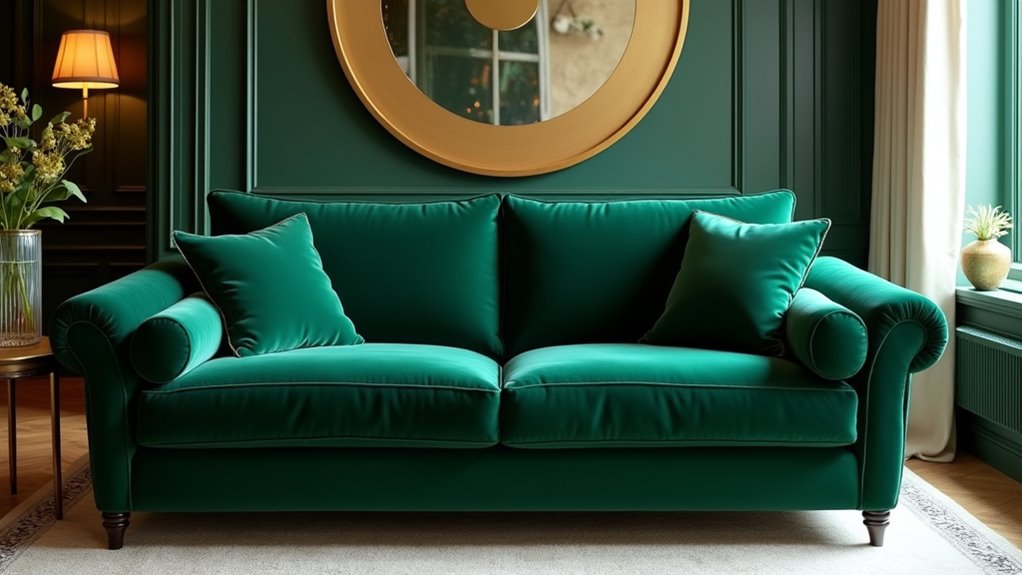 jewel toned velvet sofa luxury