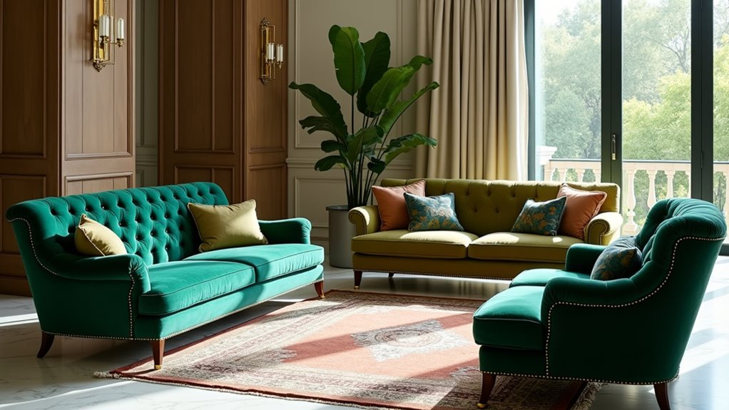 luxury green sofa selection