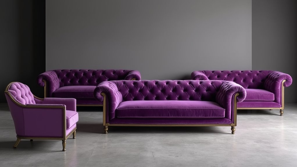 luxury purple sofa selection