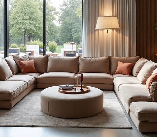 Top 5 Luxury Modern U-Shaped Sectional Fabric Sofa Sets With Ottoman