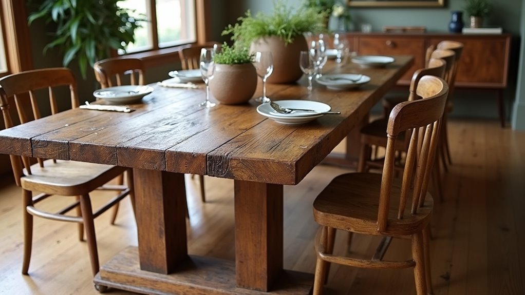 rustic modern dining table