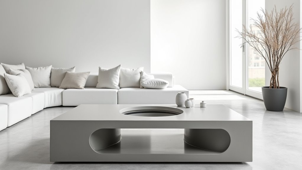 sleek concrete tables redefine sophistication