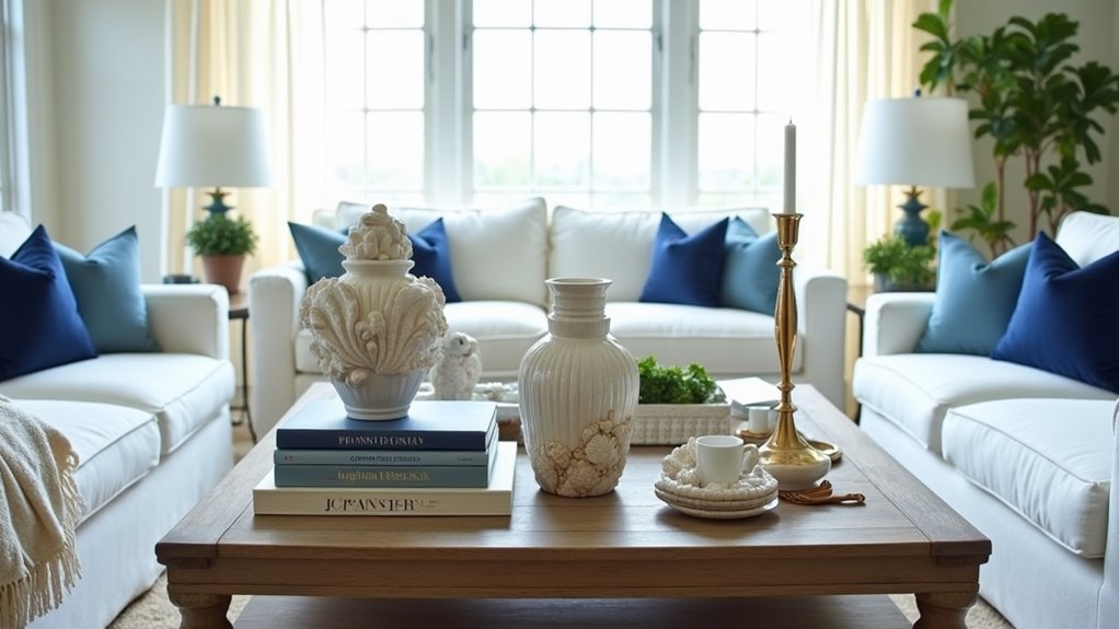 coastal coffee table styling