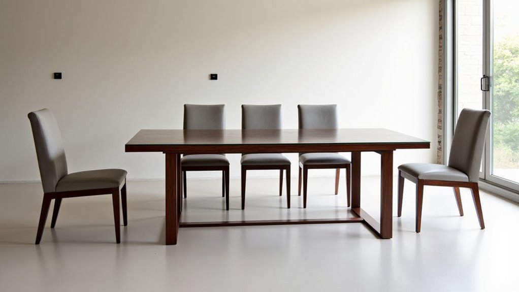 elegant walnut glass dining table