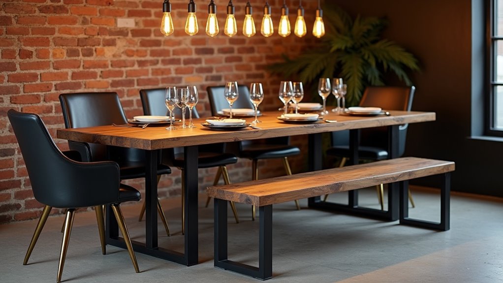 industrial elegance in dining
