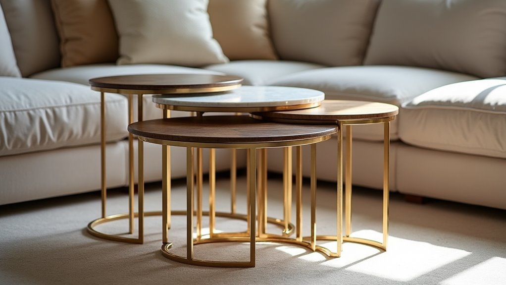 modern round nesting tables
