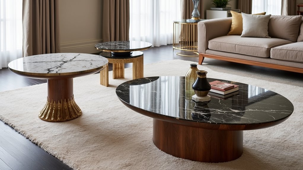 seven stylish oval tables