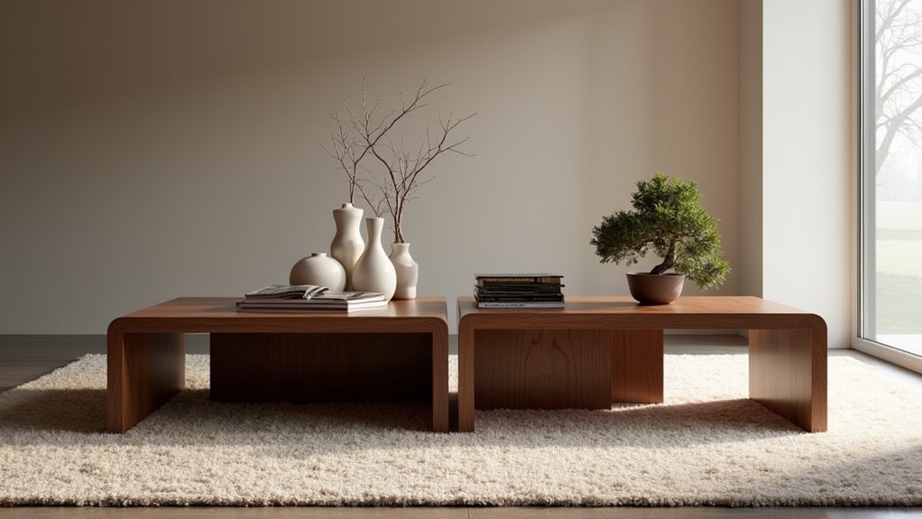 side by side square tables