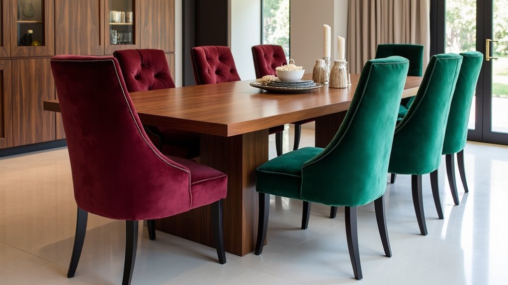 stylish velvet dining chairs