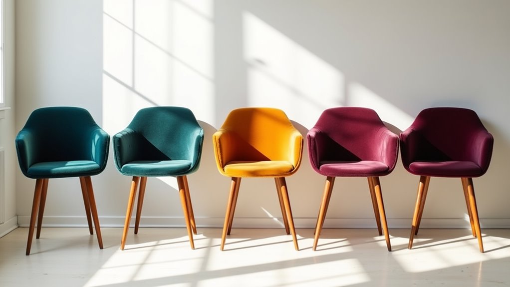 velvet mid century dining chairs