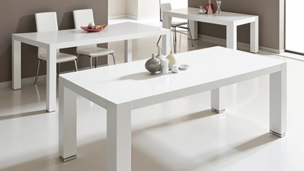 elegant white dining tables