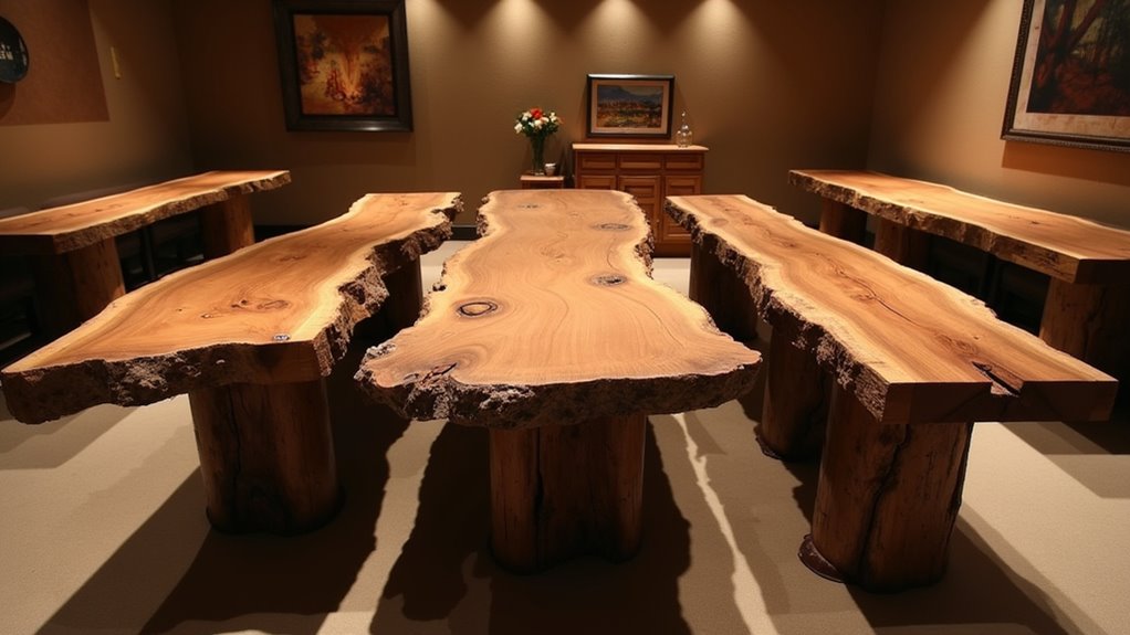 rustic log dining tables