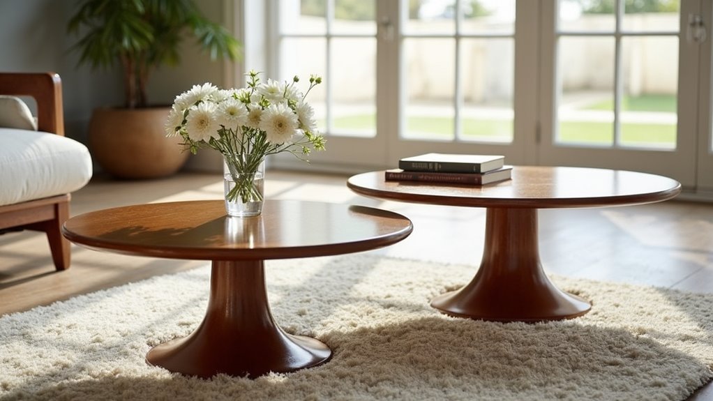 accessible round coffee table arrangement
