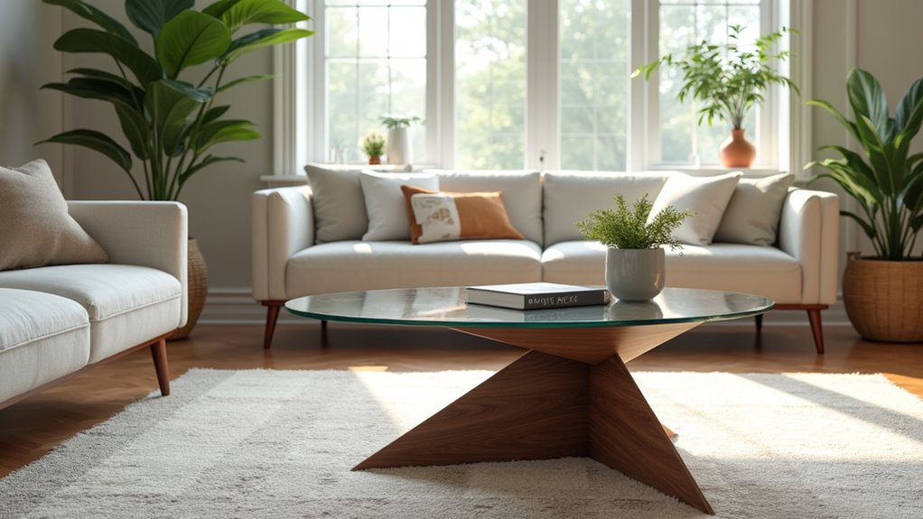 artistic functional glass table