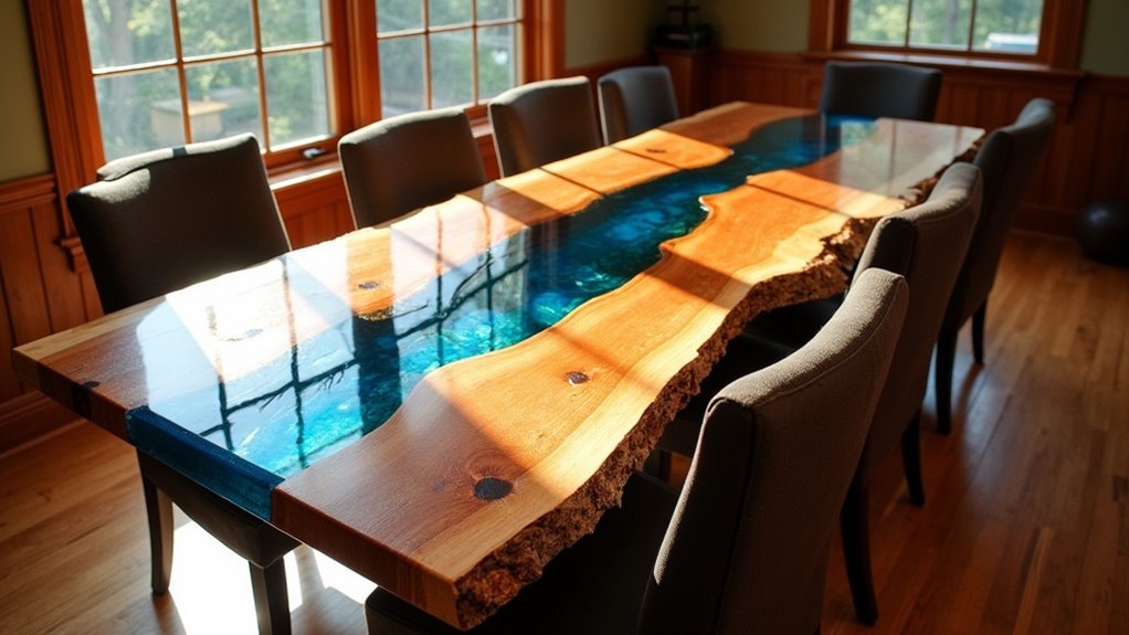 artistic maple epoxy table