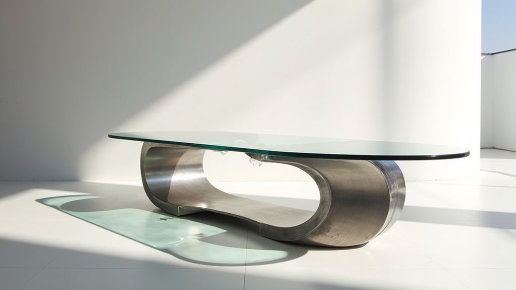 artistic metal glass tables