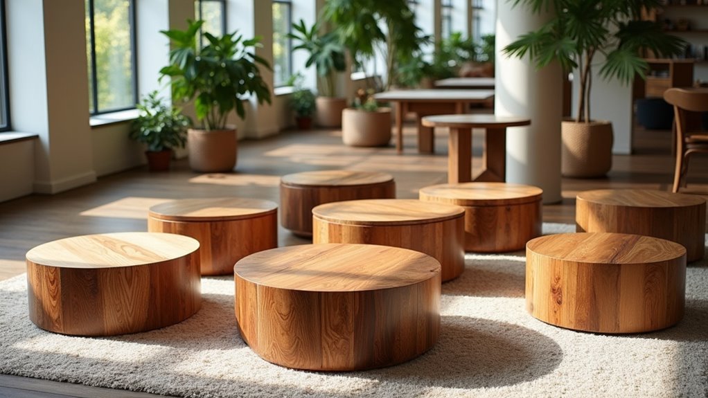 beautiful round wood tables