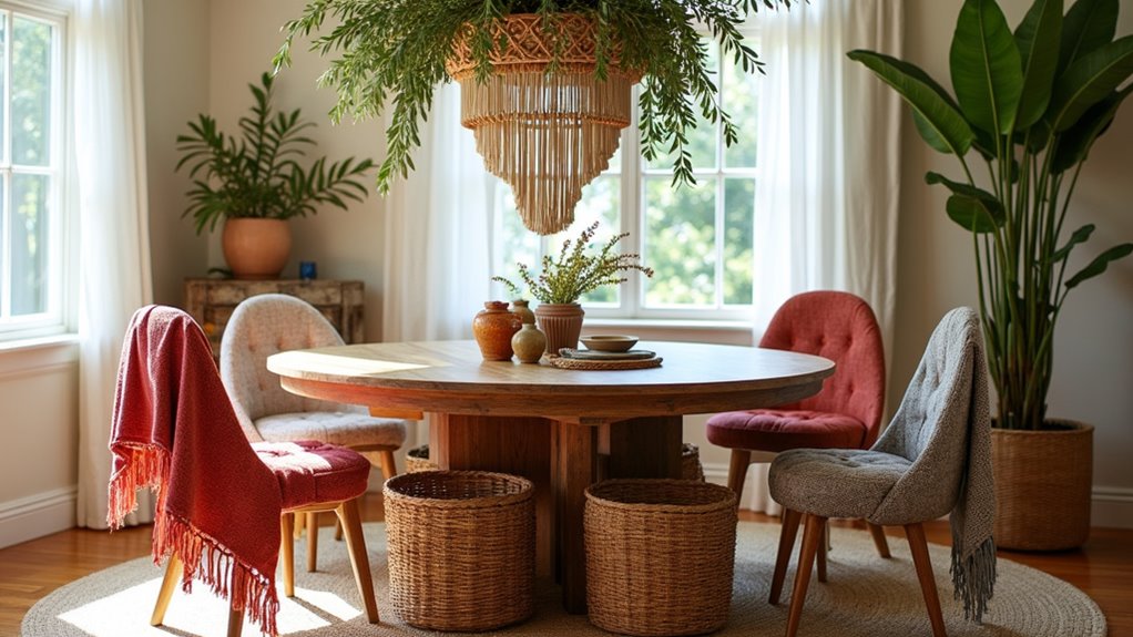 bohemian style dining table