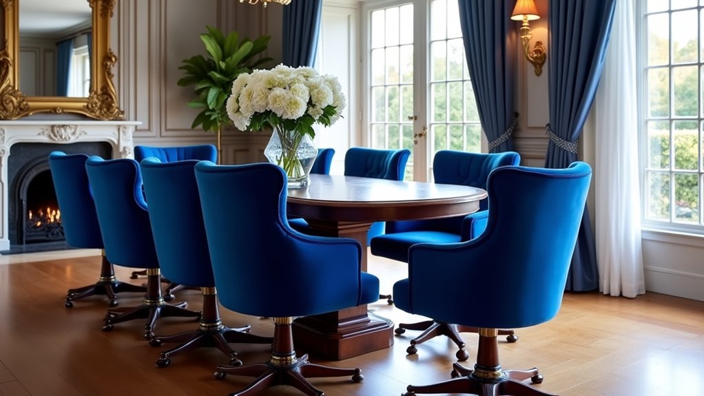 bold velvet swivel chair