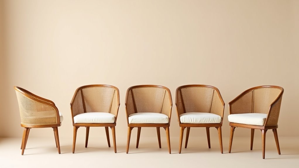 cane dining chairs selection