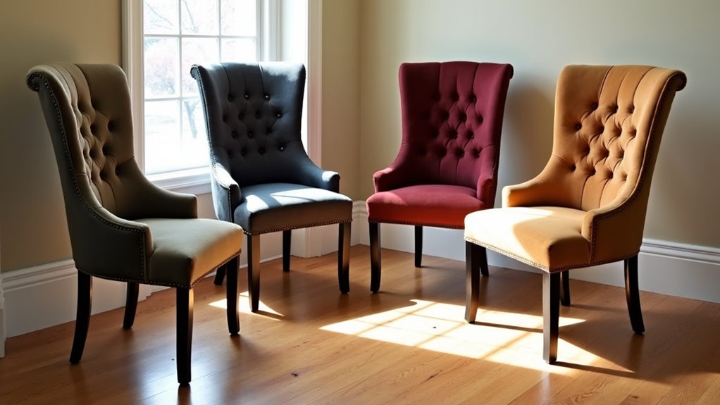 chic button back dining chairs