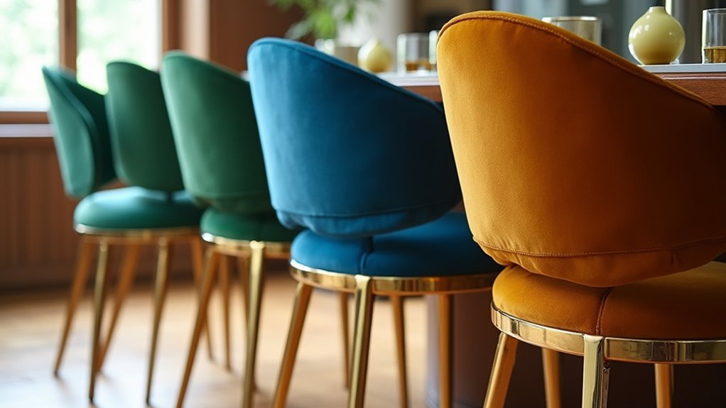 colorful brass dining chairs