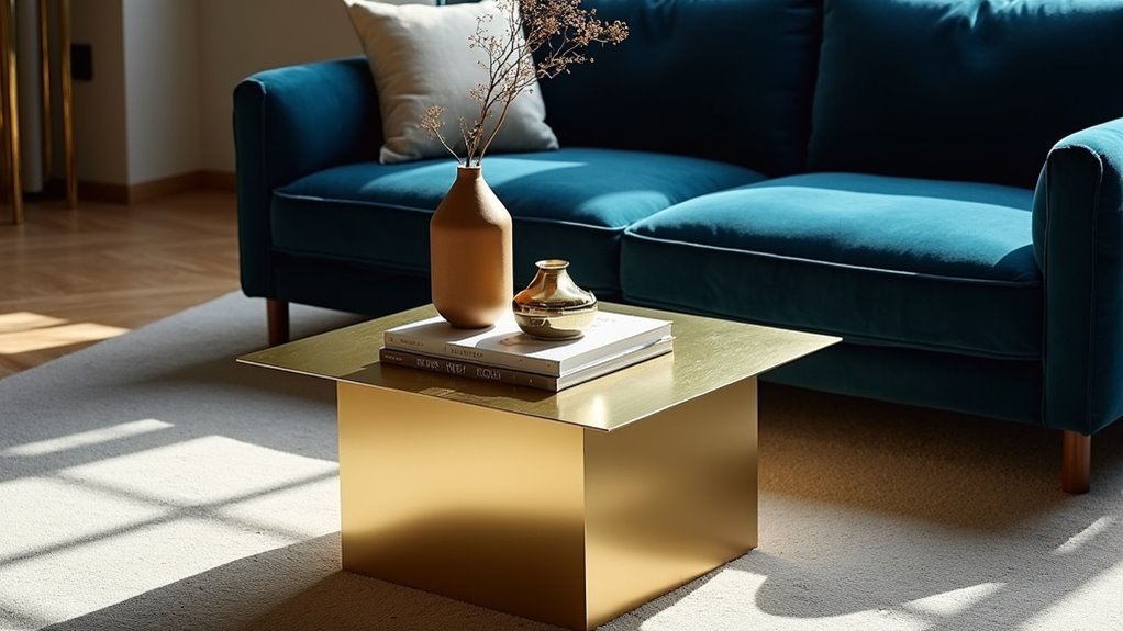 contemporary mirrored coffee table