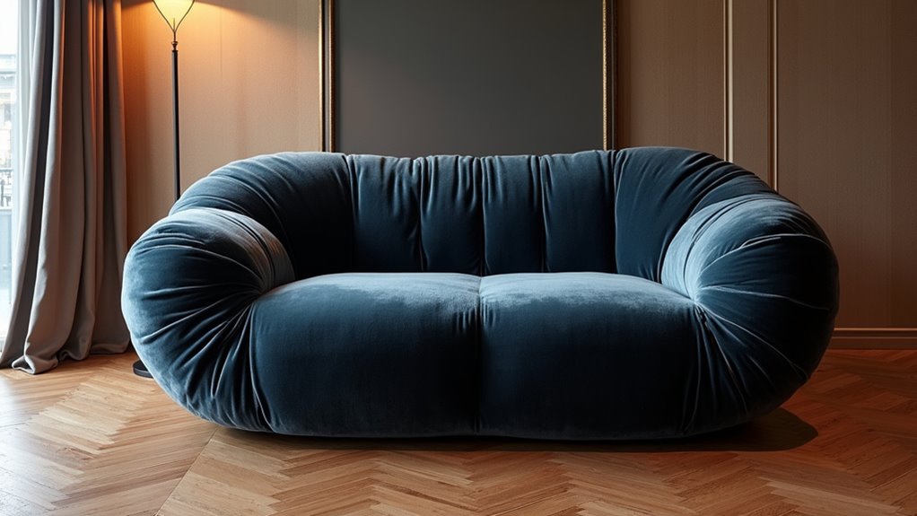 contemporary sculptural loveseat design