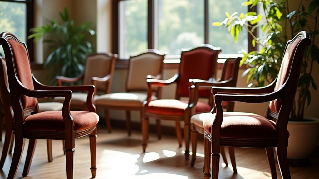 curved arm dining chairs