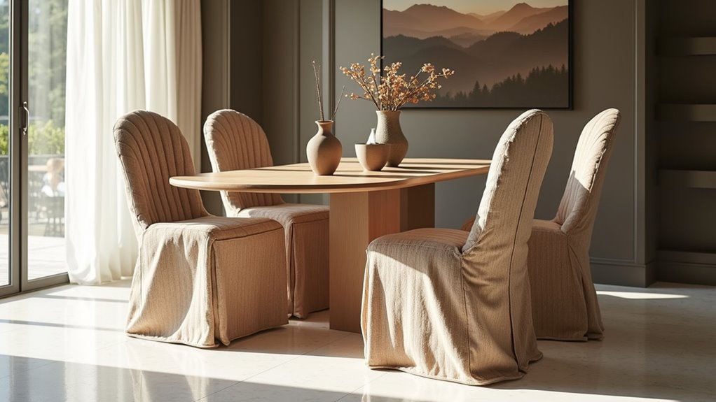 custom curved chair covers