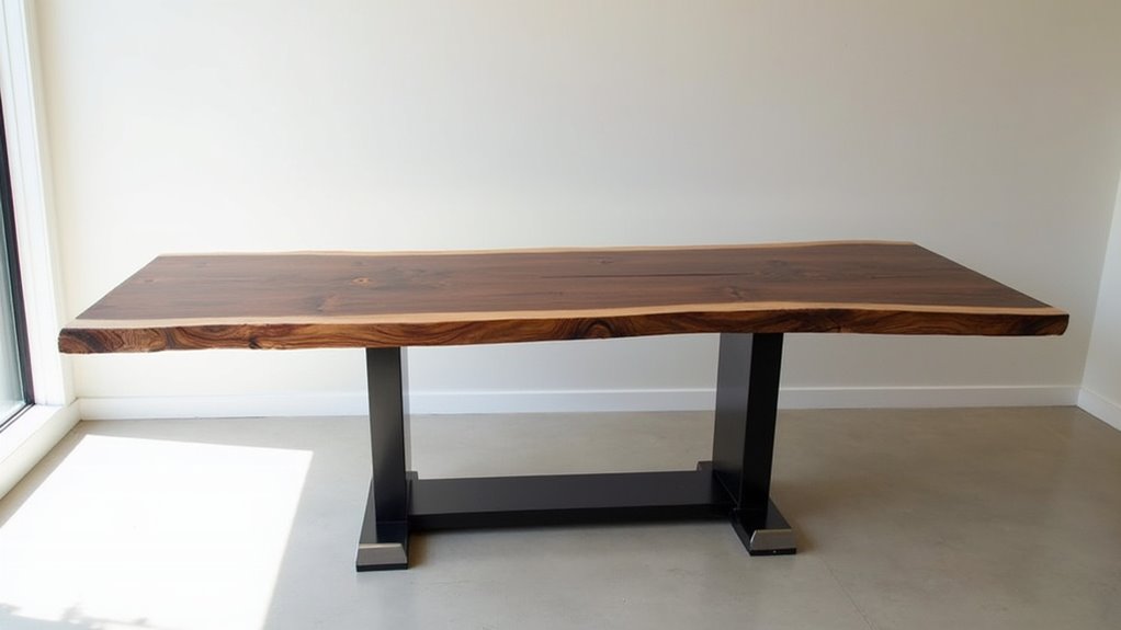 custom walnut steel table
