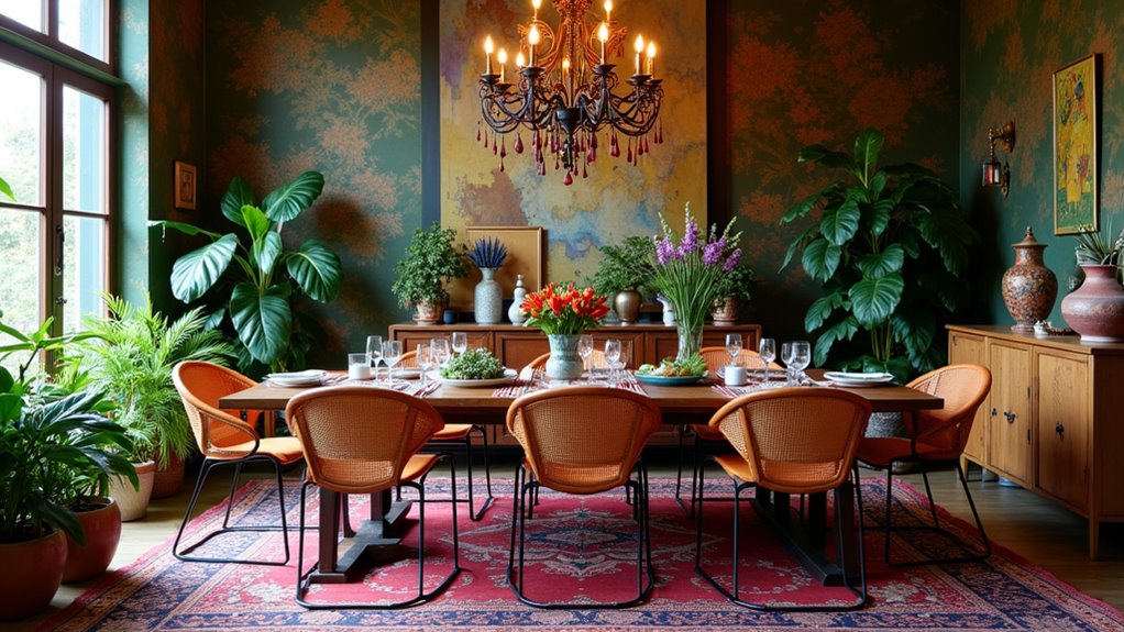 eclectic bohemian dining style