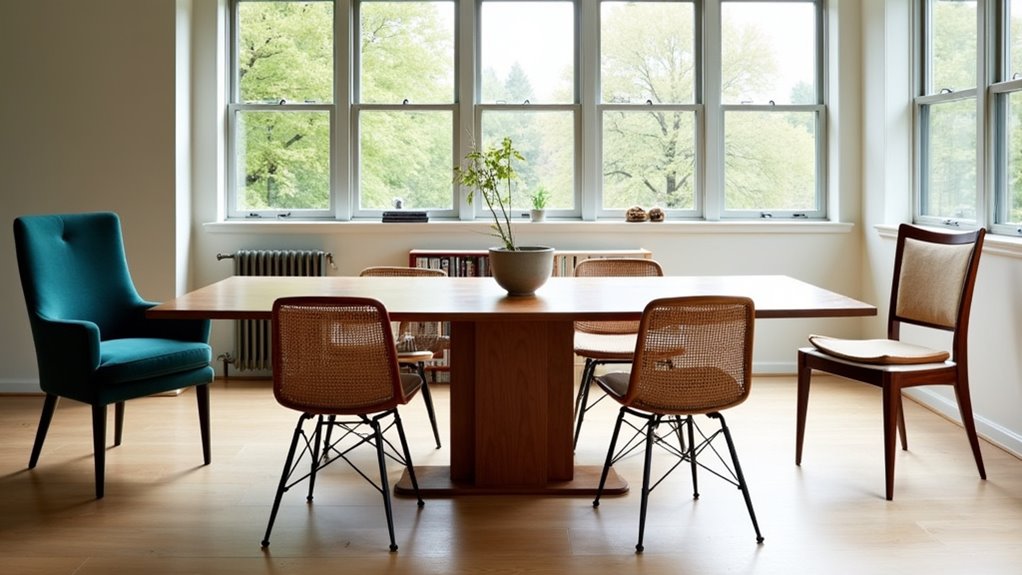 eclectic dining chair arrangements