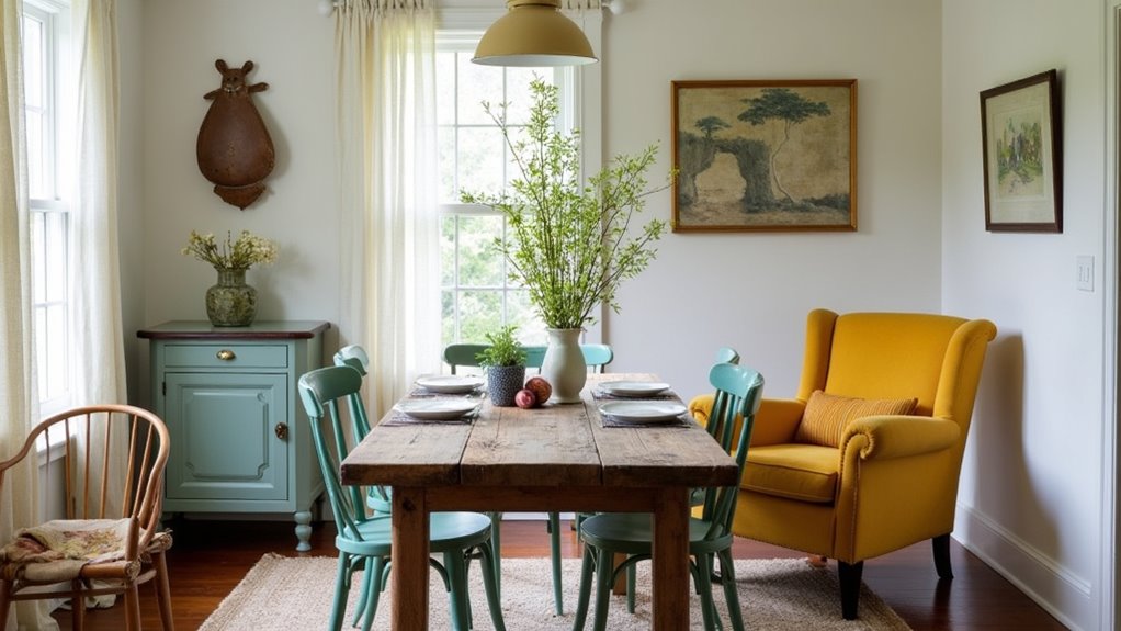 eclectic farmhouse dining aesthetic