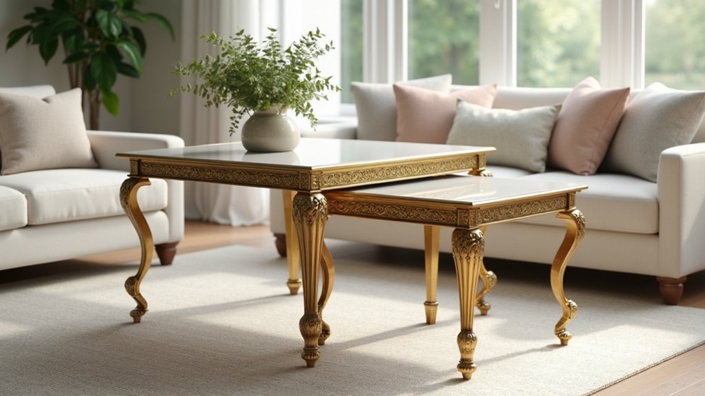 elegant antique gold tables