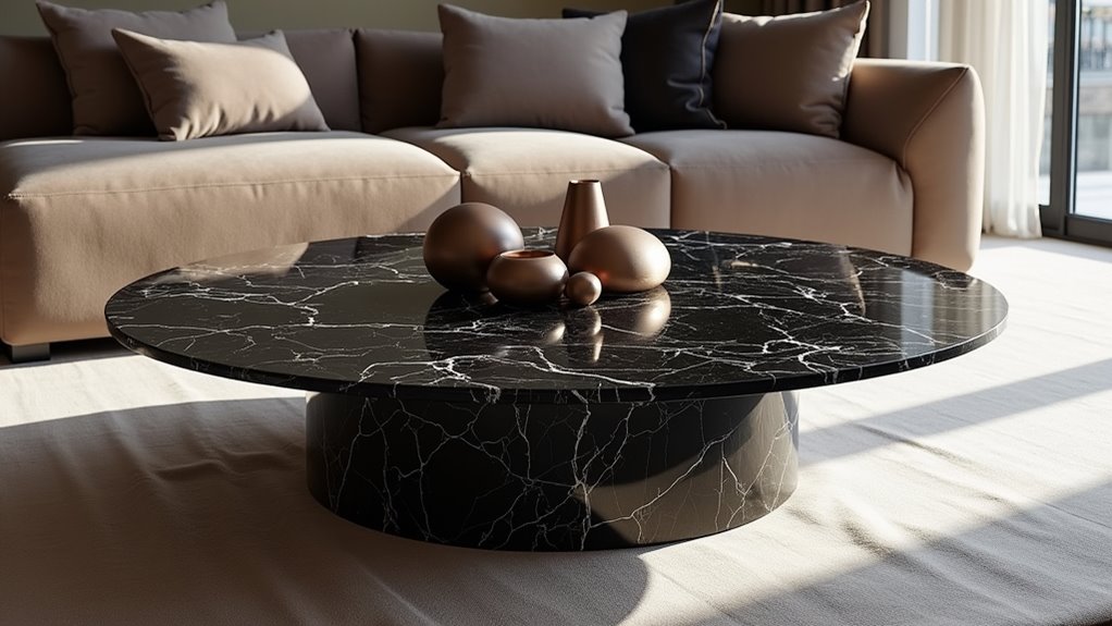 elegant black marble table