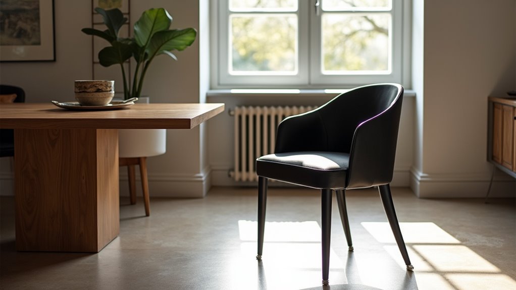 elegant black oak dining chair