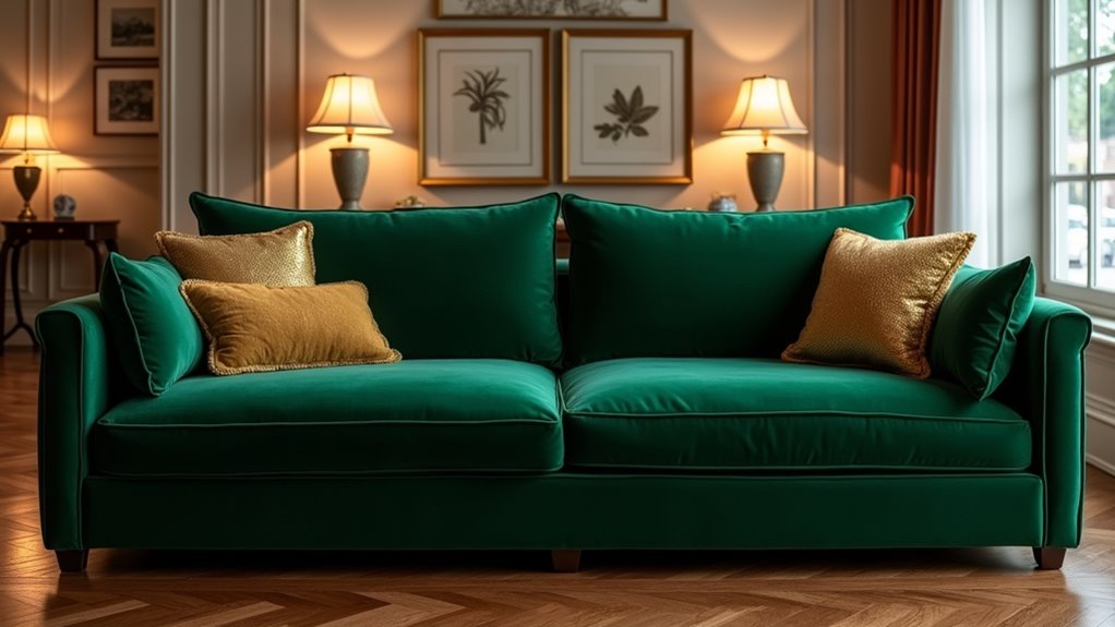 elegant black velvet sofa