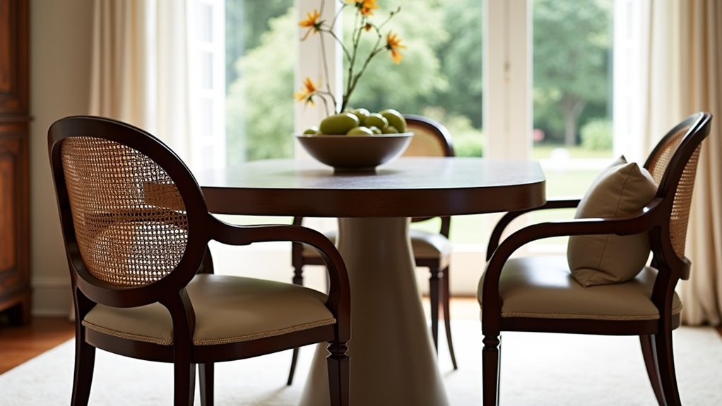 elegant cane leather chair