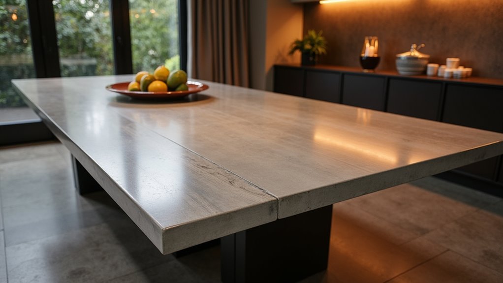 elegant concrete dining table