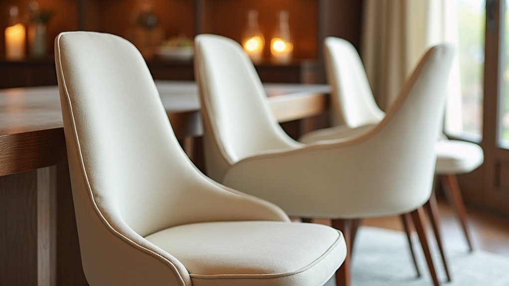 elegant curved dining chair