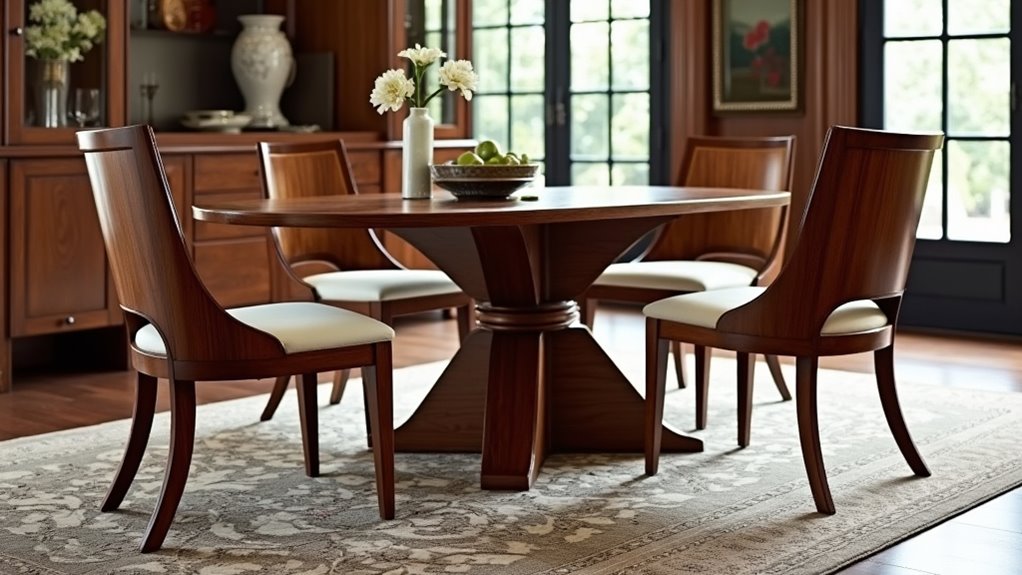 elegant curved dining chair