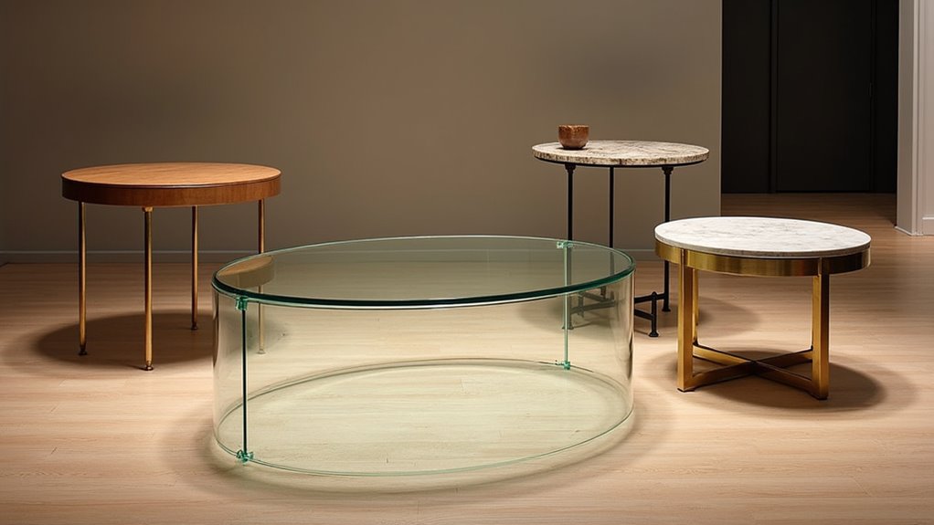elegant curved glass table