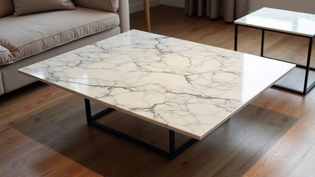elegant geometric marble tables