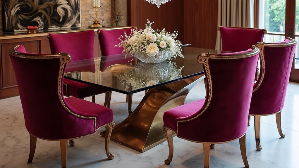 elegant glass and velvet